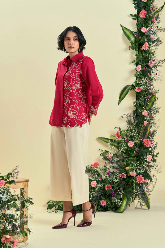 Origani Red Bloom Co-ord Set