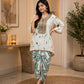 Floral Geometric Draped Skirt Set