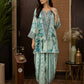 Blue Printed Dhoti Set
