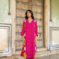 Light Pink Mul Chanderi set with Applique work