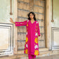 Light Pink Mul Chanderi set with Applique work