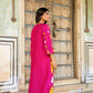 Light Pink Mul Chanderi set with Applique work