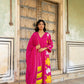 Light Pink Mul Chanderi set with Applique work