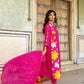 Light Pink Mul Chanderi set with Applique work