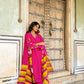 Light Pink Mul Chanderi set with Applique work