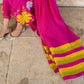 Light Pink Mul Chanderi set with Applique work
