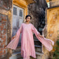 Light Pink Pittan and Jaal work Mul Chanderi Kurta Set