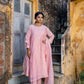 Light Pink Pittan and Jaal work Mul Chanderi Kurta Set