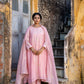 Light Pink Pittan and Jaal work Mul Chanderi Kurta Set