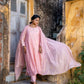 Light Pink Pittan and Jaal work Mul Chanderi Kurta Set