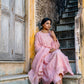 Light Pink Pittan and Jaal work Mul Chanderi Kurta Set