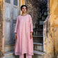 Light Pink Pittan and Jaal work Mul Chanderi Kurta Set
