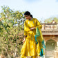 Yellow Mul Chanderi Kurta Set with Pitta Motifs