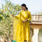 Yellow Mul Chanderi Kurta Set with Pitta Motifs