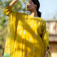 Yellow Mul Chanderi Kurta Set with Pitta Motifs
