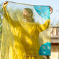 Yellow Mul Chanderi Kurta Set with Pitta Motifs