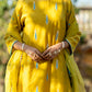 Yellow Mul Chanderi Kurta Set with Pitta Motifs