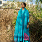 Blue Mul Chanderi Kurta Set with Pitta Motifs