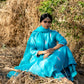 Blue Mul Chanderi Kurta Set with Pitta Motifs