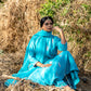 Blue Mul Chanderi Kurta Set with Pitta Motifs