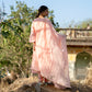 Pink Muk Chanderi V neck Gota Kurta Set