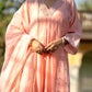 Pink Muk Chanderi V neck Gota Kurta Set