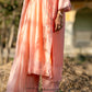 Pink Muk Chanderi V neck Gota Kurta Set