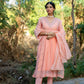 Pink Muk Chanderi V neck Gota Kurta Set