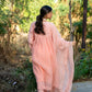 Pink Muk Chanderi V neck Gota Kurta Set