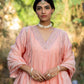 Pink Muk Chanderi V neck Gota Kurta Set