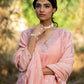 Pink Muk Chanderi V neck Gota Kurta Set