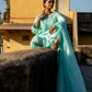 Blue Muk Chanderi V neck Gota Kurta Set