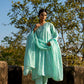 Blue Muk Chanderi V neck Gota Kurta Set