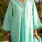 Blue Muk Chanderi V neck Gota Kurta Set