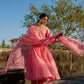 Pink Chanderi Angrakha set with Dabka work