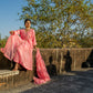 Pink Chanderi Angrakha set with Dabka work