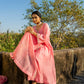 Pink Chanderi Angrakha set with Dabka work