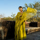 Green Chanderi Angrakha set with Dabka work