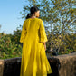 Green Chanderi Angrakha set with Dabka work