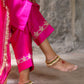 Fuschia Pink Silk Kurta Set with Heavy Dori and Dabka Work