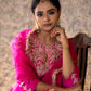 Fuschia Pink Silk Kurta Set with Heavy Dori and Dabka Work