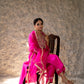 Fuschia Pink Silk Kurta Set with Heavy Dori and Dabka Work