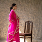 Fuschia Pink Silk Kurta Set with Heavy Dori and Dabka Work