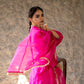 Fuschia Pink Silk Kurta Set with Heavy Dori and Dabka Work