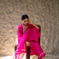 Fuschia Pink Silk Kurta Set with Heavy Dori and Dabka Work