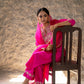Fuschia Pink Silk Kurta Set with Heavy Dori and Dabka Work