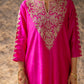 Fuschia Pink Silk Kurta Set with Heavy Dori and Dabka Work