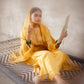 Yellow Silk Kurta Set with Heavy Gota Zardozi Dabka Work