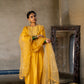 Yellow Silk Kurta Set with Heavy Gota Zardozi Dabka Work