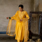 Yellow Silk Kurta Set with Heavy Gota Zardozi Dabka Work